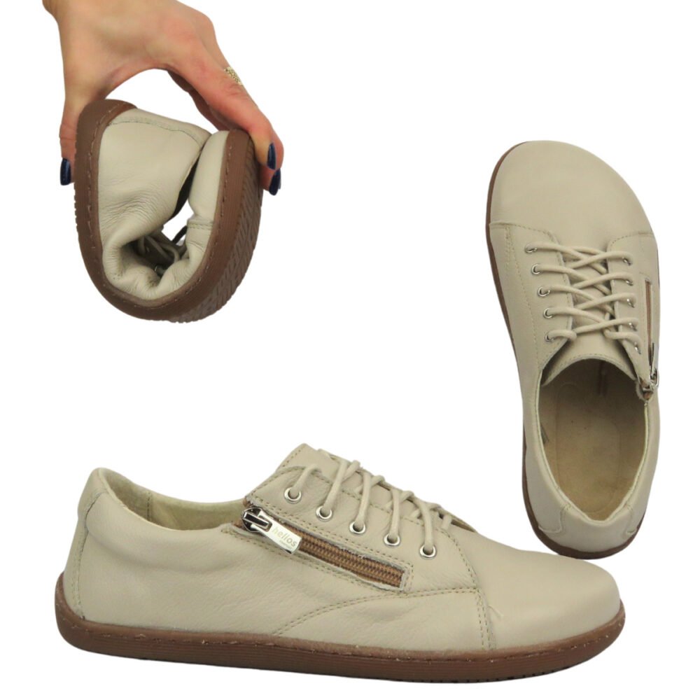 Barefoot batai moterims – natūrali oda – Helios Komfort 436 smėlio - Image 8