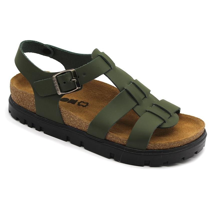 Patogios odinės moteriškos basutės LEON 6300 Green Olive