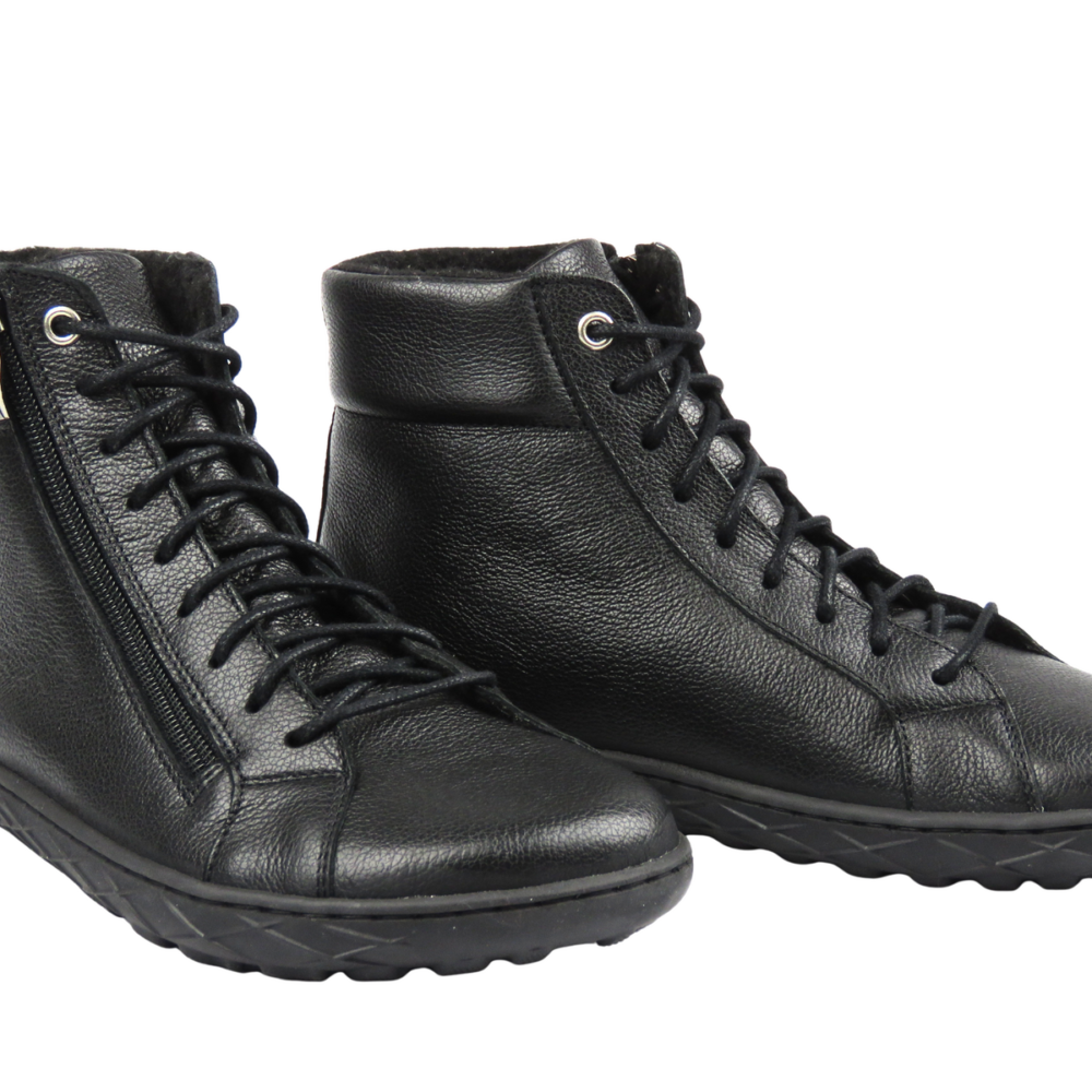 Barefoot batai moterims – natūrali oda – NIKA COMFORT 1443 Juodi - Image 3