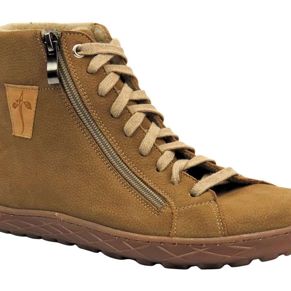 Barefoot batai moterims – natūrali oda – NIKA COMFORT 1443 Camel - Image 2