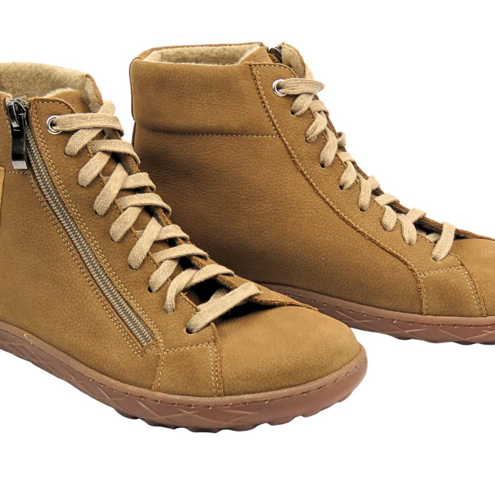 Barefoot batai moterims – natūrali oda – NIKA COMFORT 1443 Camel - Image 5