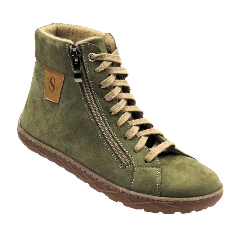 Barefoot batai moterims – natūrali oda – NIKA COMFORT 1443 Olive