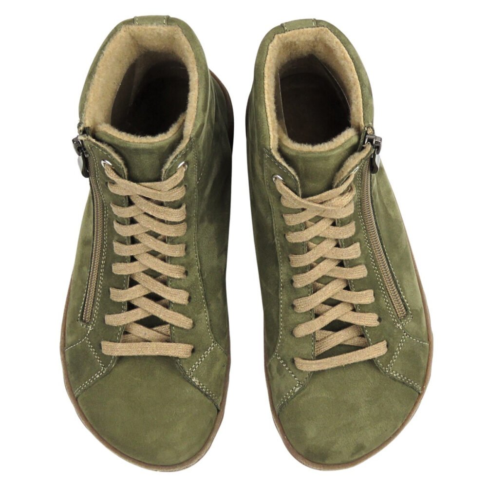 Barefoot batai moterims – natūrali oda – NIKA COMFORT 1443 Olive - Image 5