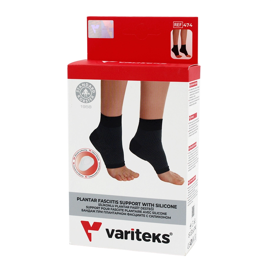 Plantarinio fascito įtvaras su silikonine kulno pagalvėle VARITEKS