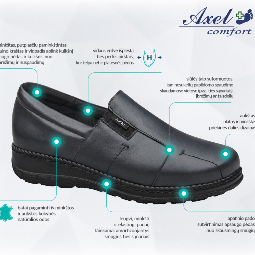 Patogūs odiniai batai Axel comfort H plotis 1783 - Image 6