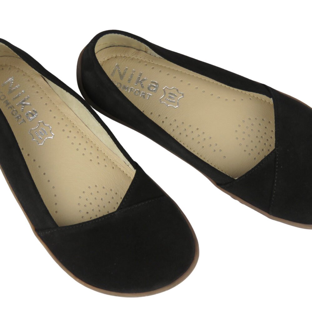 Minimalistiniai barefoot bateliai iš natūralios odos NIKA COMFORT 1451 Juoda - Image 2