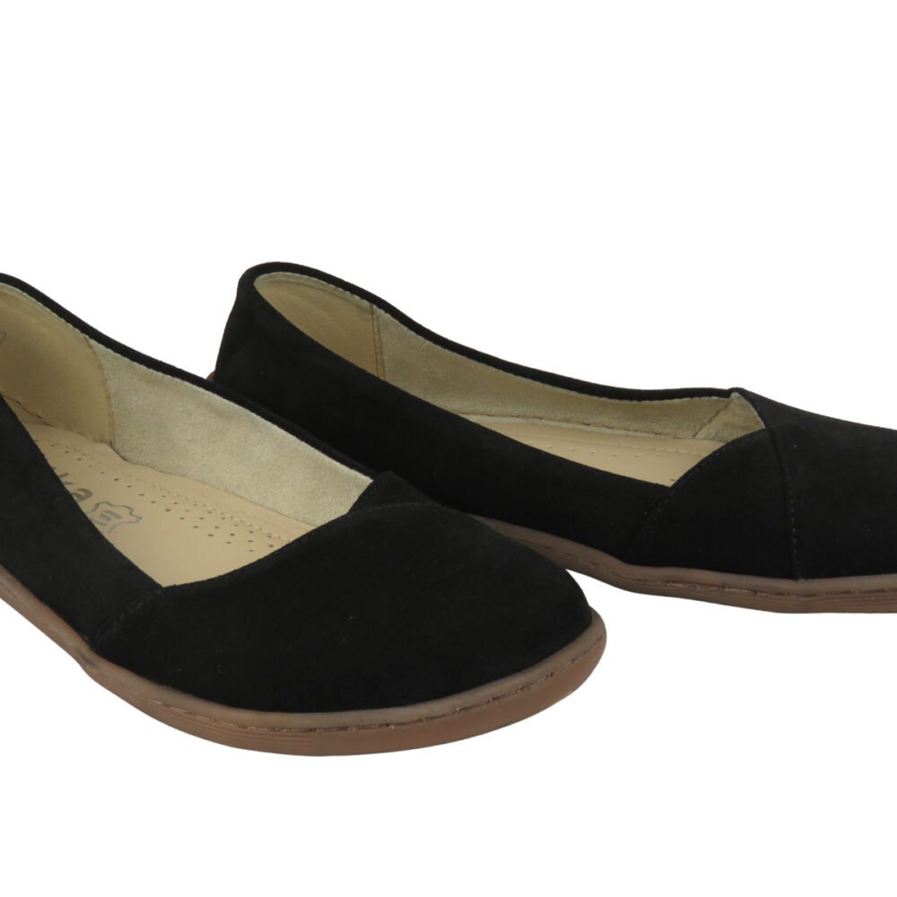 Minimalistiniai barefoot bateliai iš natūralios odos NIKA COMFORT 1451 Juoda - Image 3