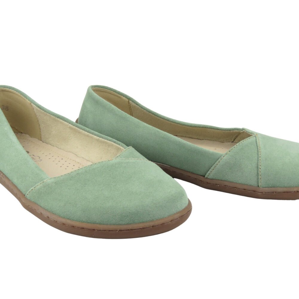 Minimalistiniai barefoot bateliai iš natūralios odos NIKA COMFORT 1451 Žalia - Image 3