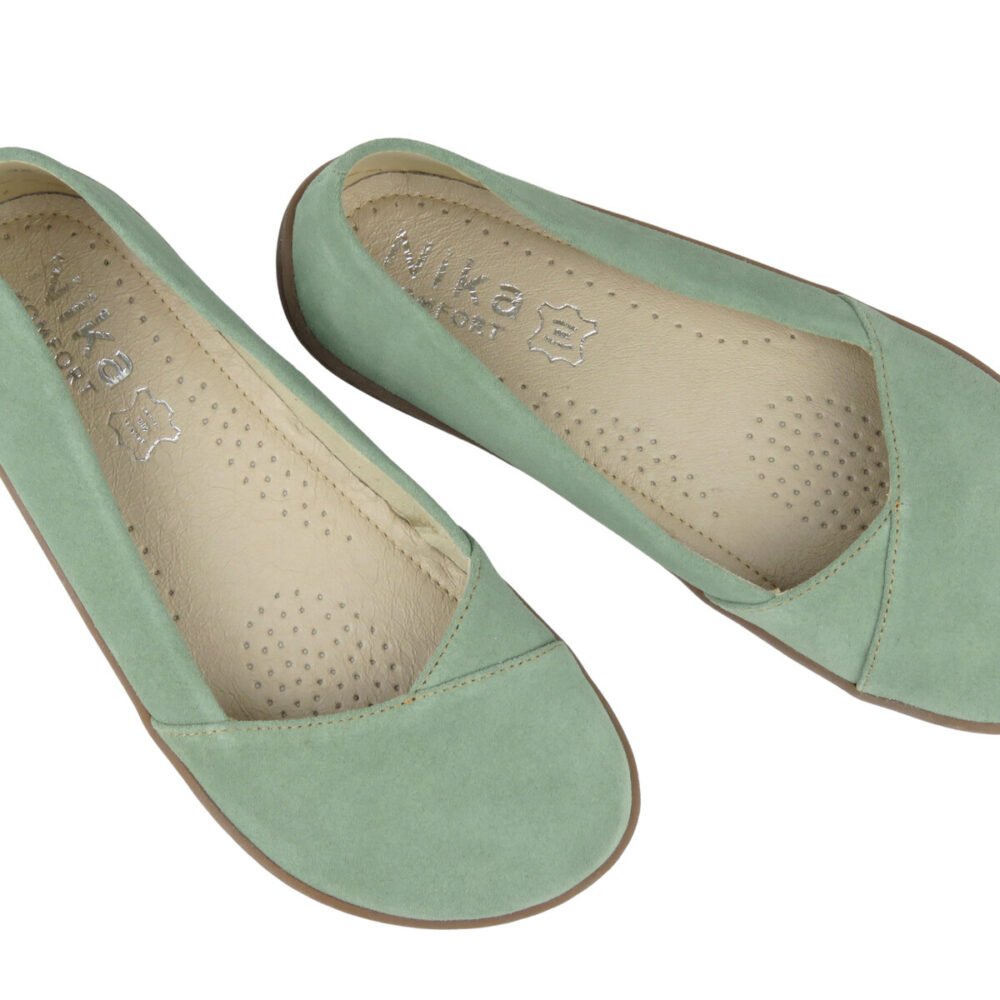 Minimalistiniai barefoot bateliai iš natūralios odos NIKA COMFORT 1451 Žalia - Image 2